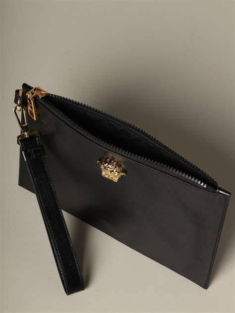 versace collection leather convertible clutch|Versace bag price.